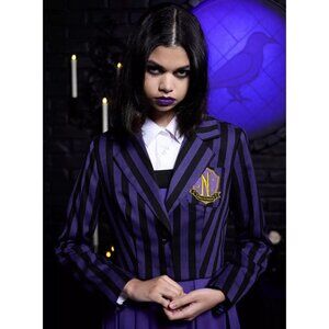 WEDNESDAY Girls' Enid Nevermore Academy Uniform Crop Blazer Size M